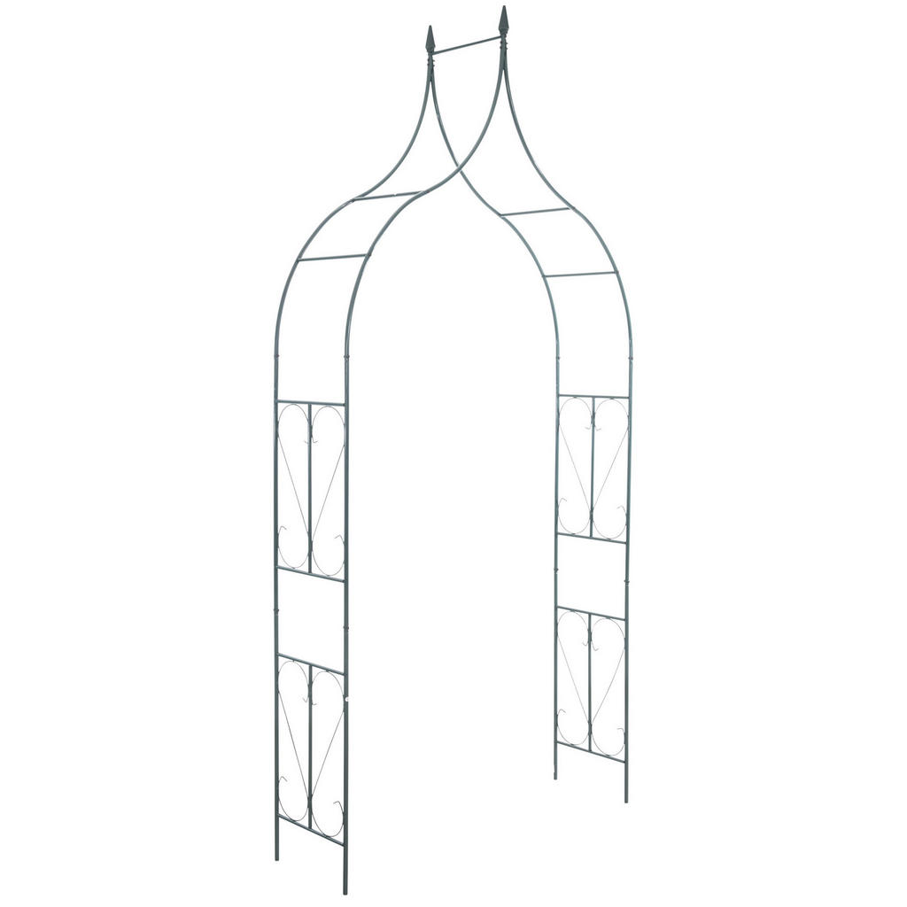 TPFGarden Rosenbogen, Schwarz, Metall, 128x275x40 cm, Gartenzubehör, Gartendeko von TPFGarden