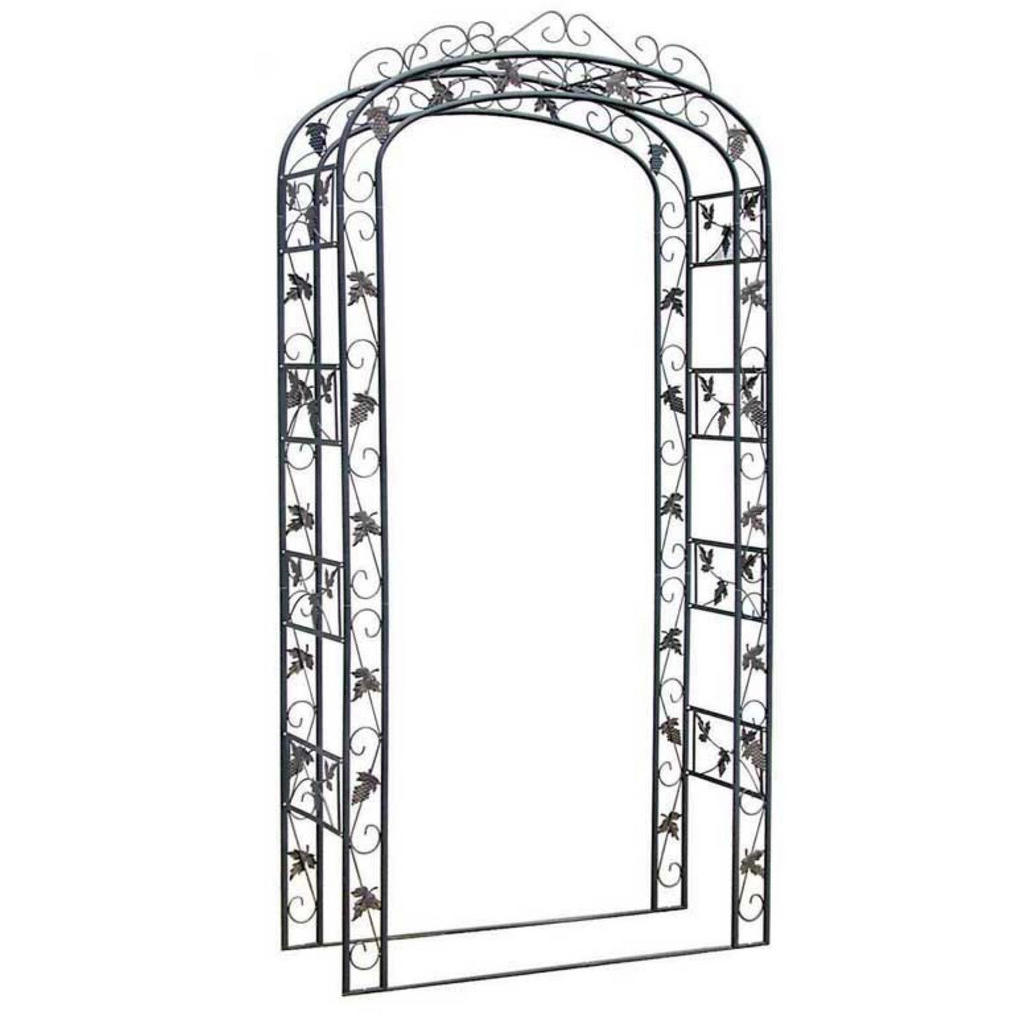 TPFGarden Rosenbogen, Schwarz, Metall, 120x240x45 cm, Gartenzubehör, Gartendeko von TPFGarden