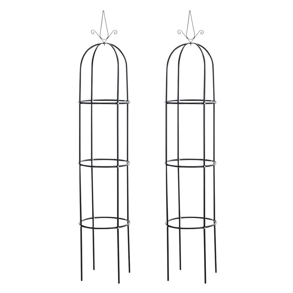 TPFGarden Rosensäule, Schwarz, Metall, 38x190x38 cm, Gartenzubehör, Gartendeko von TPFGarden