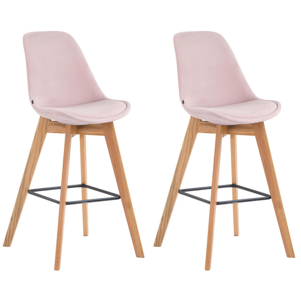 TPFLiving Barhocker, Rosa, Textil, Gittergestell, 48x100x56 cm, Esszimmer, Barmöbel, Barhocker von TPFLiving