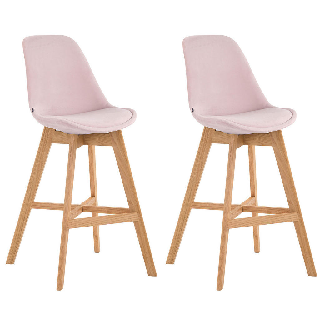 TPFLiving Barhocker, Rosa, Textil, Gittergestell, 48x100x56 cm, Esszimmer, Barmöbel, Barhocker TPFLiving Barhocker, Rosa, Textil, Gittergestell, 48x100x56 cm, Esszimmer, Barmöbel, Barhocker von TPFLiving