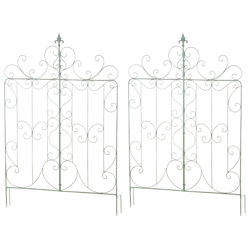 TPFLiving Rankgitter, Grün, Metall, 99x133x7 cm, Gartenzubehör, Gartendeko von TPFLiving