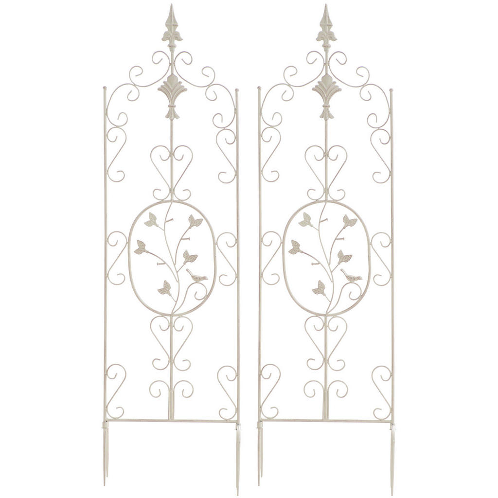 TPFLiving Rankgitter, Natur, Metall, 35x122x7 cm, Gartenzubehör, Gartendeko von TPFLiving