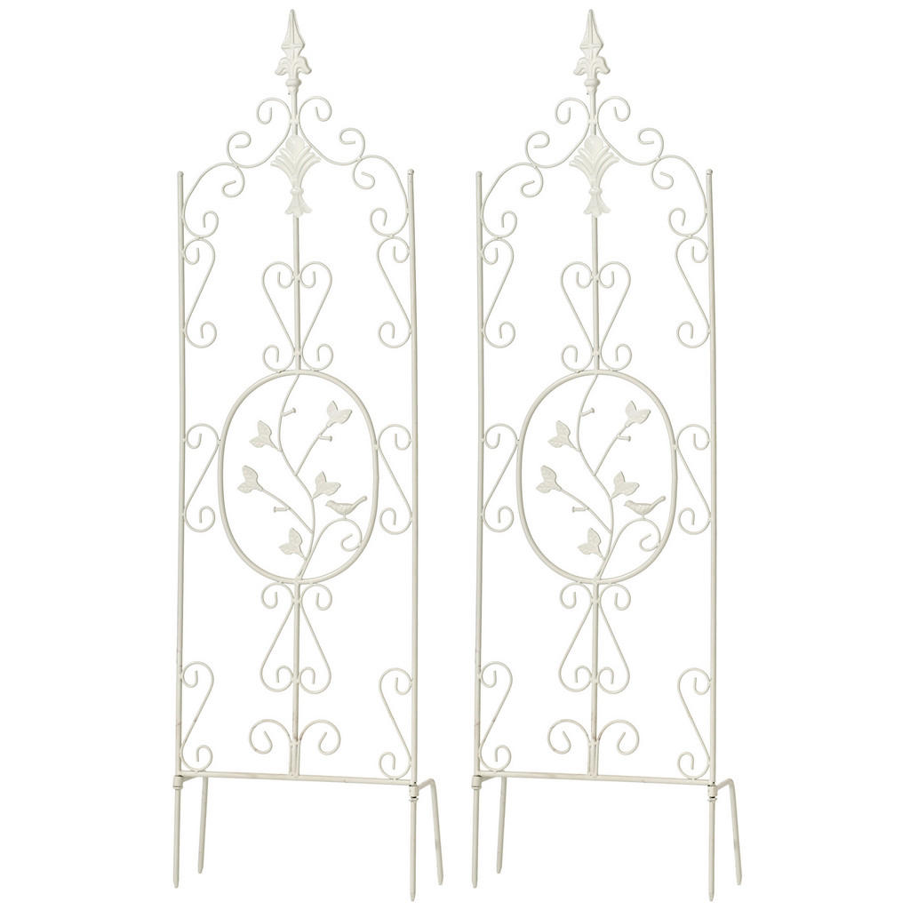 TPFLiving Rankgitter, Weiß, Metall, 35x122x7 cm, Gartenzubehör, Gartendeko von TPFLiving