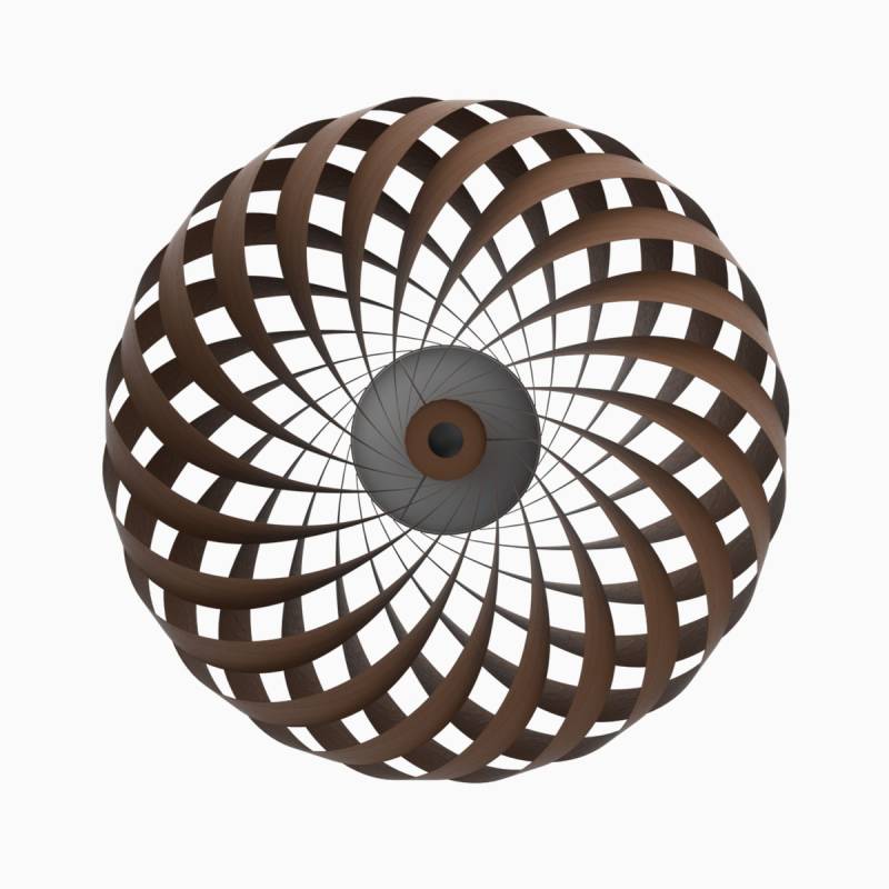 TR5 Wandleuchte, Birke Braun, Ø: 60 cm, H: 20 cm