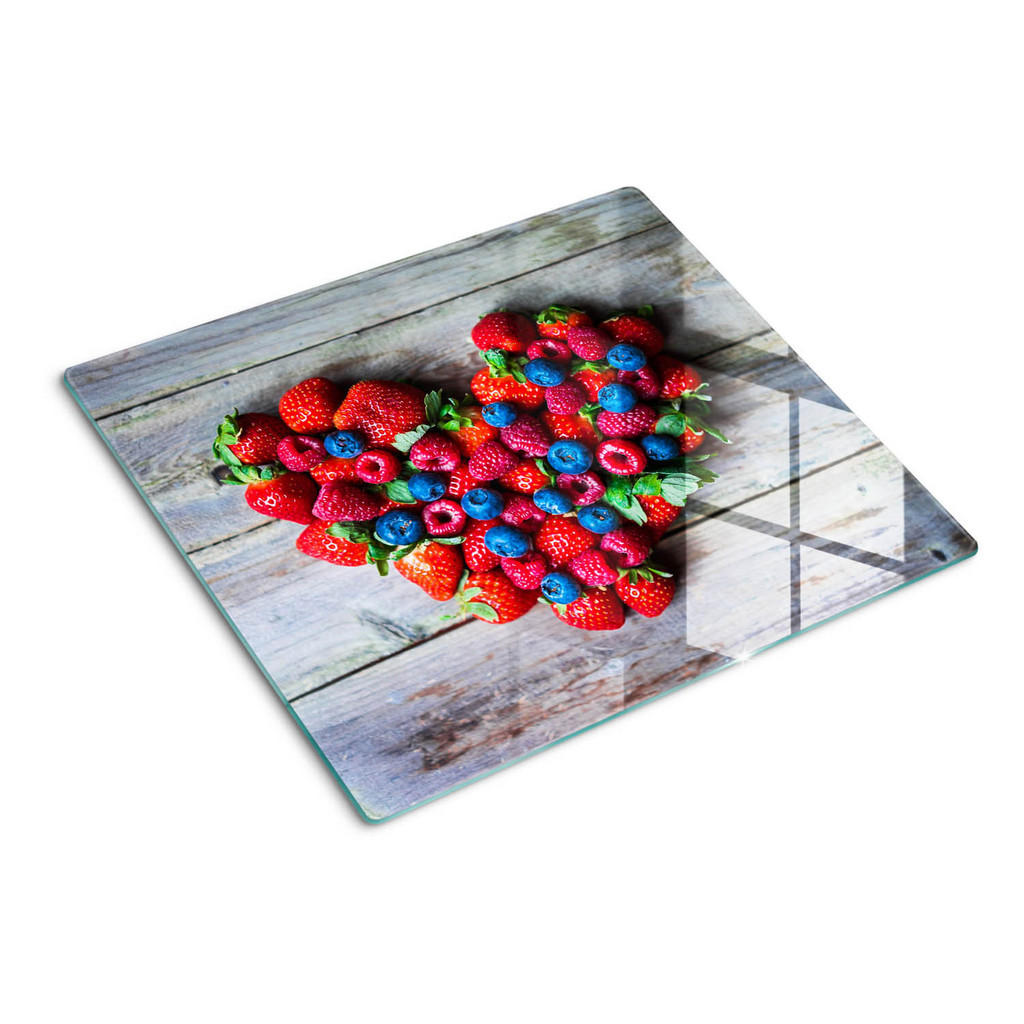 Tulup Glasplatte, Rot, Glas, 60x0.4x52 cm, Küchen, Küchenelektrogeräte, Herde, Herdabdeckplatten von TULUP