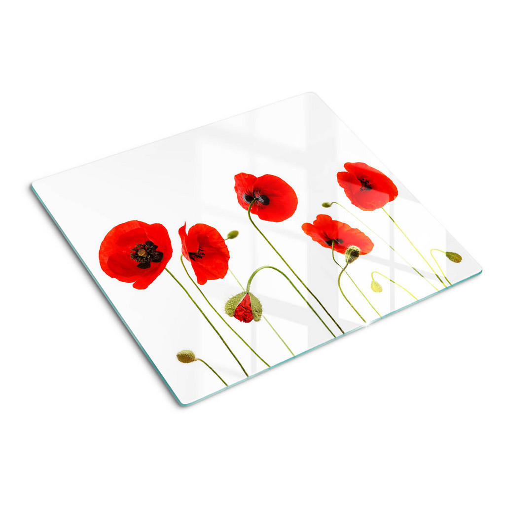 Tulup Glasplatte, Rot, Glas, 60x0.4x52 cm, Küchen, Küchenelektrogeräte, Herde, Herdabdeckplatten von TULUP