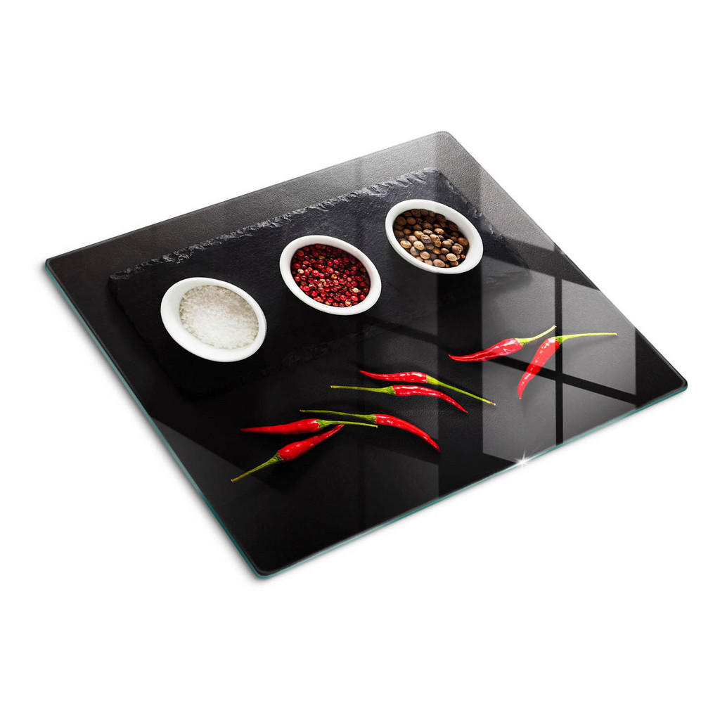 Tulup Glasplatte, Rot, Glas, 60x0.4x52 cm, Küchen, Küchenelektrogeräte, Herde, Herdabdeckplatten von TULUP