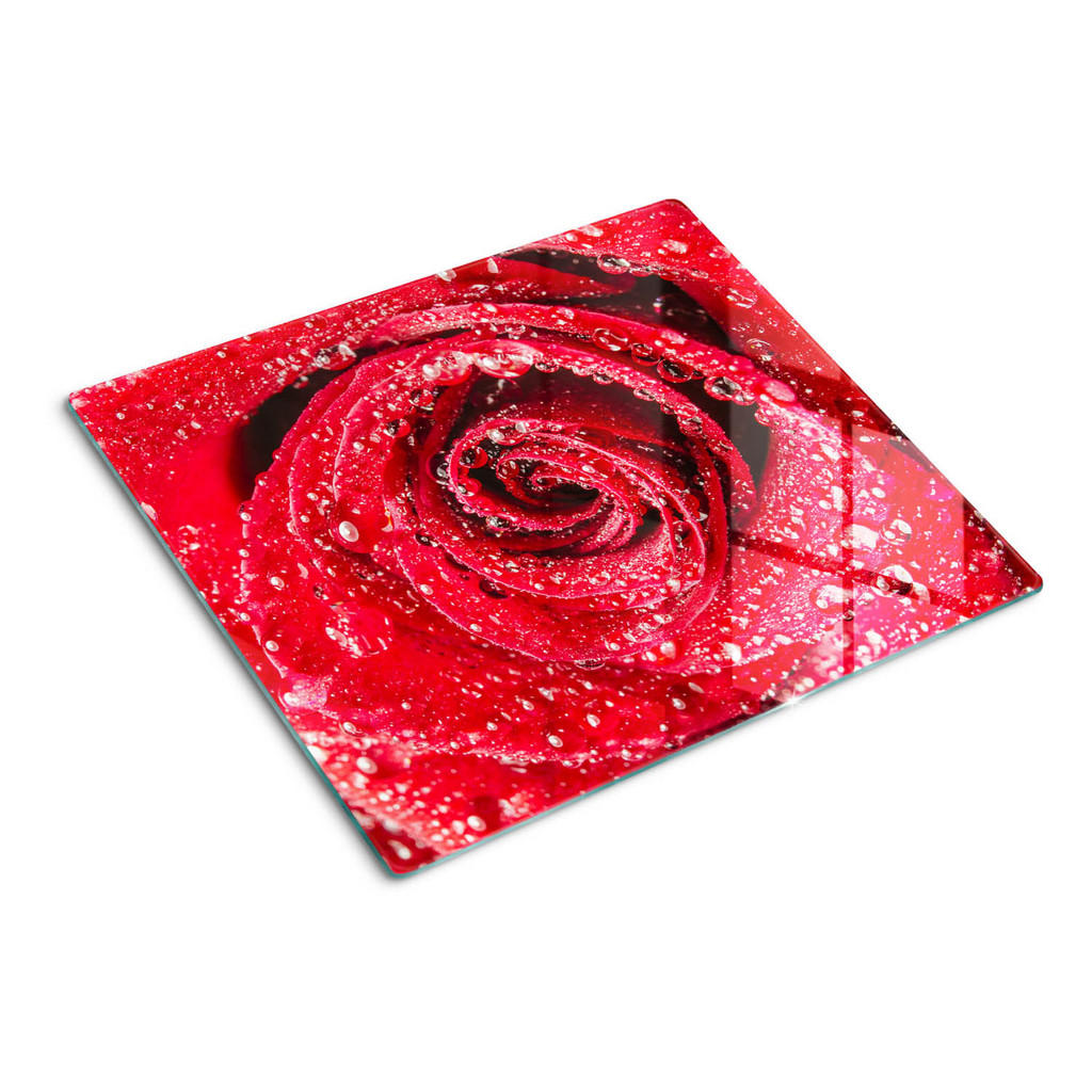 Tulup Glasplatte, Rot, Glas, 60x0.4x52 cm, Küchen, Küchenelektrogeräte, Herde, Herdabdeckplatten von TULUP