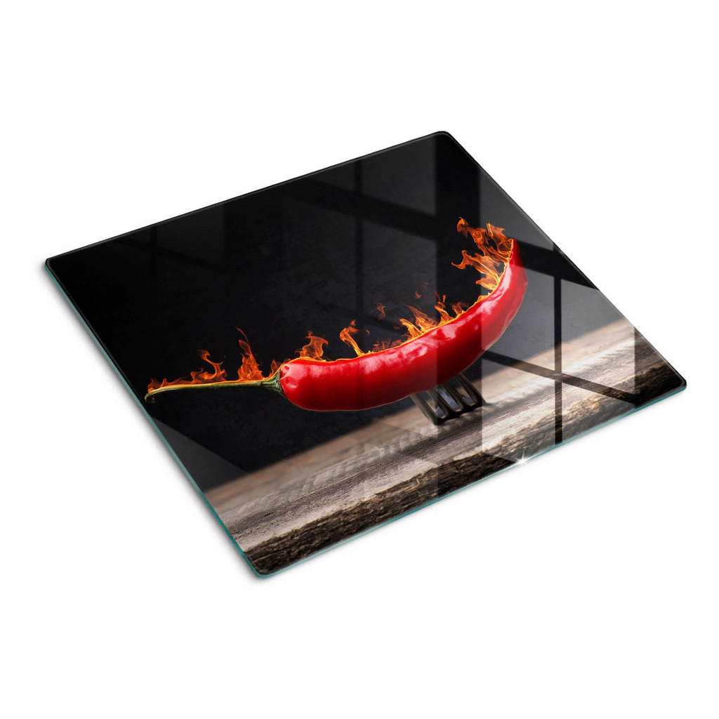 Tulup Glasplatte, Rot, Glas, 60x0.4x52 cm, Küchen, Küchenelektrogeräte, Herde, Herdabdeckplatten von TULUP