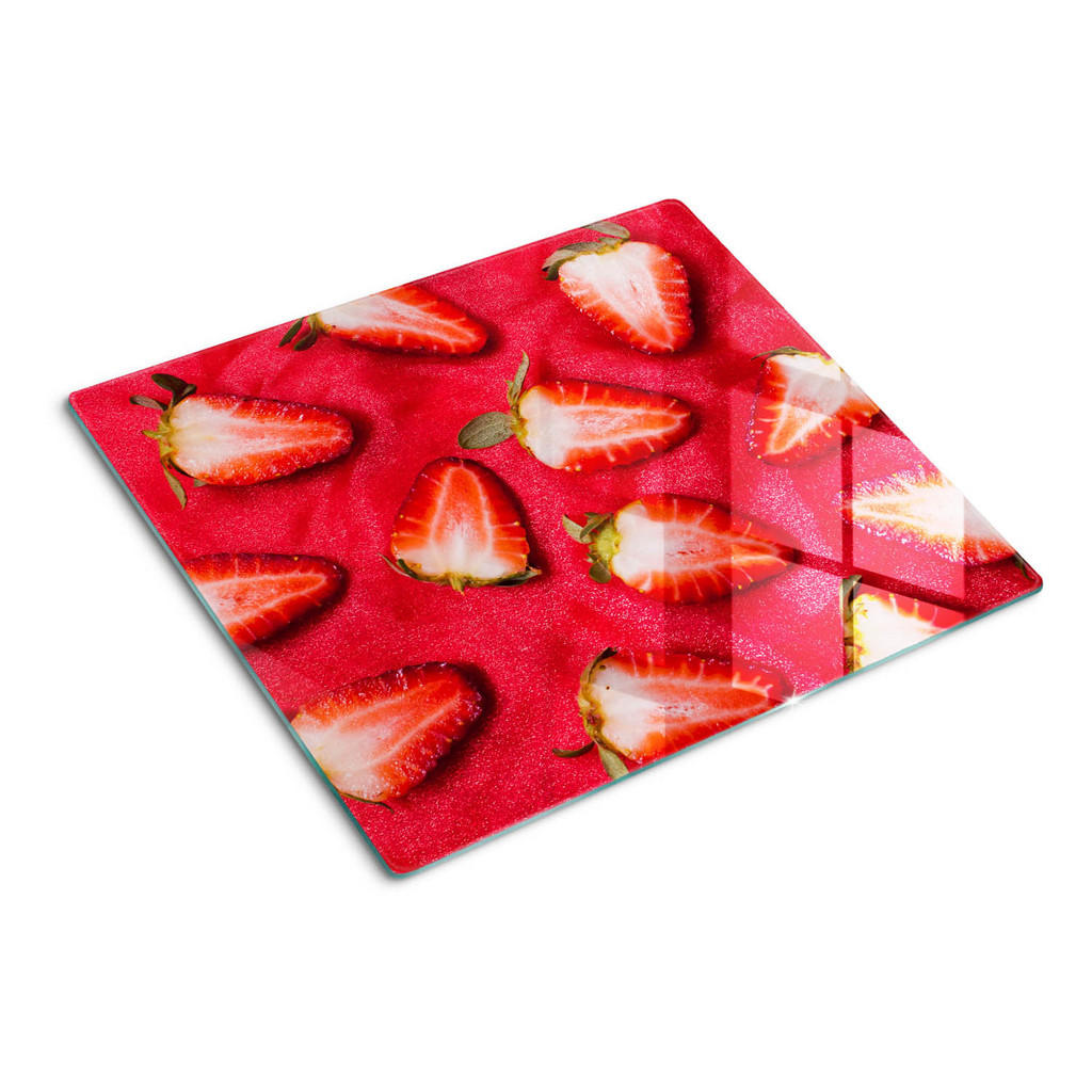 Tulup Glasplatte, Rot, Glas, 60x0.4x52 cm, Küchen, Küchenelektrogeräte, Herde, Herdabdeckplatten von TULUP