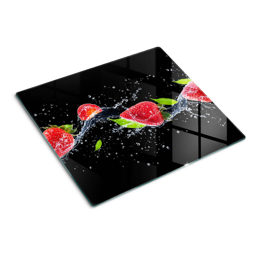 Tulup Glasplatte, Rot, Glas, 60x0.4x52 cm, Küchen, Küchenelektrogeräte, Herde, Herdabdeckplatten von TULUP