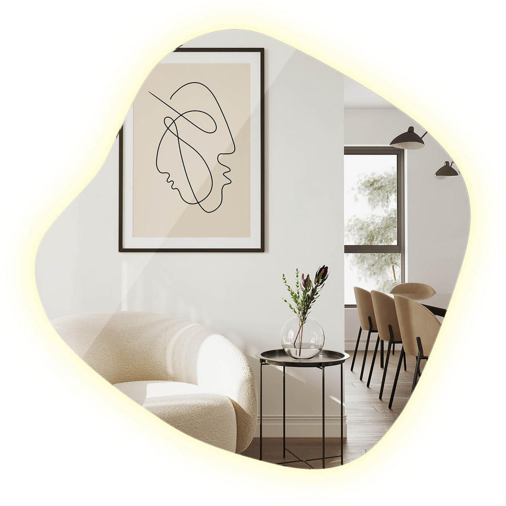 Tulup Led, Transparent, Glas, Organisch, 77x76.6x0.4 cm, Spiegel, Wandspiegel Tulup Led, Transparent, Glas, Organisch, 77x76.6x0.4 cm, Spiegel, Wandspiegel von TULUP