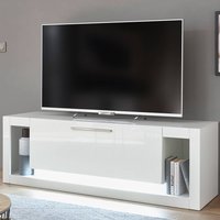TV Lowboard MAILAND-61 in Hochglanz weiß inkl. LED-Beleuchtung, B/H/T: 150/49/43cm