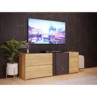 TV-Lowboard WHAKATANE von Forte  Eiche / Marmo