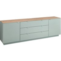 TV-Sideboard Fernsehschrank grün mit Artisan Eiche, Breite 240 cm CUST-36