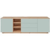 TV-Sideboard Fernsehschrank Artisan Eiche mit grün, Breite 240 cm CUST-36