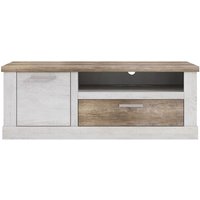 TV-Unterschrank 1-trg 1 Schubkasten Duro von Forte Pinia Weiß / Eiche Antik