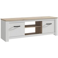 TV-Unterschrank ELARA von Forte Weiß matt / Bianco Eiche