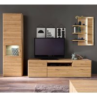 TV-Wohnwand FERROL-05 Wohnzimmer Möbel in Grandson Oak Nachbildung, optional mit LED - B/H/T: 318/208/52cm