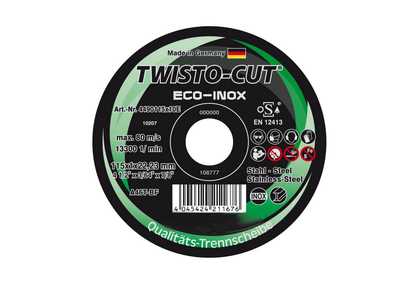 TWISTO-CUT Trennscheibe TWISTO-CUT ECO-INOX Trennscheiben für Edelstahl 230 x 1,9 x 22, Ø 230 mm, (230 x 1,9 x 22 mm) von TWISTO-CUT