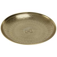 Tablett 26cm Alu goldfarbig ORIENTAL von Werner Voss
