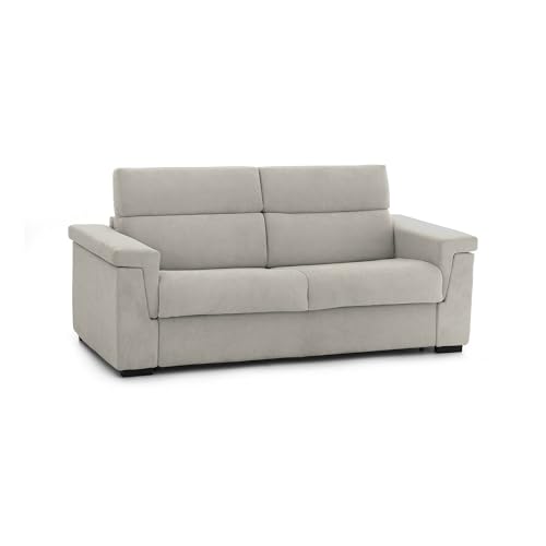 Talamo Italia - 2-Sitzer Schlafsofa Odilia, Schlafsofa fürs Wohnzimmer, gepolstert, abnehmbar, 100% Made in Italy-Qualität, 205x95 h100 cm, Beige Talamo Italia - 2-Sitzer Schlafsofa Odilia, Schlafsofa fürs Wohnzimmer, gepolstert, abnehmbar, 100% Made in Italy-Qualität, 205x95 h100 cm, Beige