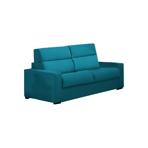 Talamo Italia - 2-Sitzer Schlafsofa Onorata, Schlafsofa fürs Wohnzimmer, gepolstert, abnehmbar, 100% Made in Italy-Qualität, 180x95 h100 cm, Hellblau Talamo Italia - 2-Sitzer Schlafsofa Onorata, Schlafsofa fürs Wohnzimmer, gepolstert, abnehmbar, 100% Made in Italy-Qualität, 180x95 h100 cm, Hellblau