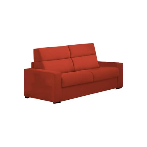 Talamo Italia - 2-Sitzer Schlafsofa Oprah, Schlafsofa fürs Wohnzimmer, gepolstert, abnehmbar, 100% Made in Italy-Qualität, 200x95 h100 cm, Orange Talamo Italia - 2-Sitzer Schlafsofa Oprah, Schlafsofa fürs Wohnzimmer, gepolstert, abnehmbar, 100% Made in Italy-Qualität, 200x95 h100 cm, Orange