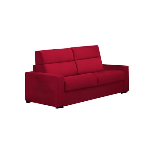 Talamo Italia - 2-Sitzer Schlafsofa Oprah, Schlafsofa fürs Wohnzimmer, gepolstert, abnehmbar, 100% Made in Italy-Qualität, 200x95 h100 cm, Rot Talamo Italia - 2-Sitzer Schlafsofa Oprah, Schlafsofa fürs Wohnzimmer, gepolstert, abnehmbar, 100% Made in Italy-Qualität, 200x95 h100 cm, Rot