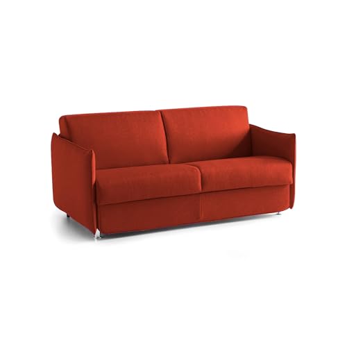 Talamo Italia - 2-Sitzer Schlafsofa Paloma, Schlafsofa fürs Wohnzimmer, gepolstert, abnehmbar, 100% Made in Italy-Qualität, 160x95 h90 cm, Orange Talamo Italia - 2-Sitzer Schlafsofa Paloma, Schlafsofa fürs Wohnzimmer, gepolstert, abnehmbar, 100% Made in Italy-Qualität, 160x95 h90 cm, Orange