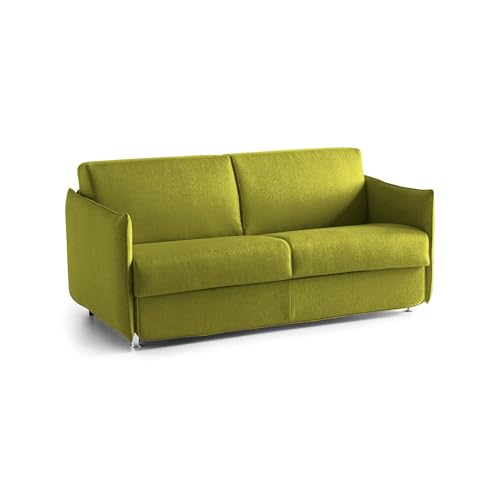 Talamo Italia - 2-Sitzer Schlafsofa Pamela, Schlafsofa fürs Wohnzimmer, gepolstert, abnehmbar, 100% Made in Italy-Qualität, 180x95 h90 cm, Grün Talamo Italia - 2-Sitzer Schlafsofa Pamela, Schlafsofa fürs Wohnzimmer, gepolstert, abnehmbar, 100% Made in Italy-Qualität, 180x95 h90 cm, Grün