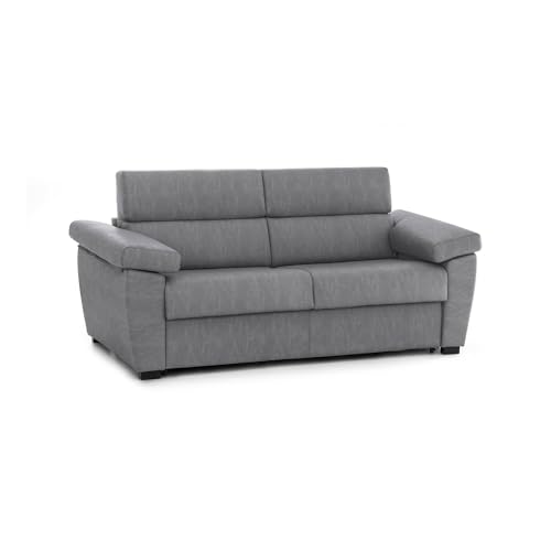 Talamo Italia - 2-Sitzer Schlafsofa Queenie, Schlafsofa fürs Wohnzimmer, gepolstert, abnehmbar, 100% Made in Italy-Qualität, 185x95 h100 cm, Grau