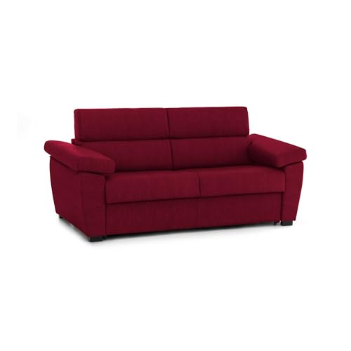 Talamo Italia - 2-Sitzer Schlafsofa Querida, Schlafsofa fürs Wohnzimmer, gepolstert, abnehmbar, 100% Made in Italy-Qualität, 185x95 h100 cm, Rot Talamo Italia - 2-Sitzer Schlafsofa Querida, Schlafsofa fürs Wohnzimmer, gepolstert, abnehmbar, 100% Made in Italy-Qualität, 185x95 h100 cm, Rot