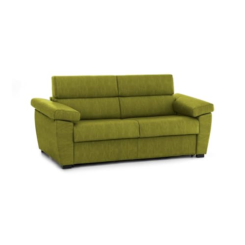 Talamo Italia - 2-Sitzer Schlafsofa Quinta, Schlafsofa fürs Wohnzimmer, gepolstert, abnehmbar, 100% Made in Italy-Qualität, 205x95 h100 cm, Grün Talamo Italia - 2-Sitzer Schlafsofa Quinta, Schlafsofa fürs Wohnzimmer, gepolstert, abnehmbar, 100% Made in Italy-Qualität, 205x95 h100 cm, Grün