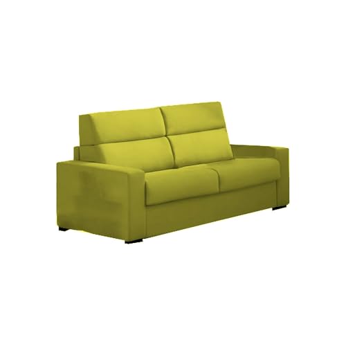 Talamo Italia - 2-Sitzer festes Sofa Quanna, Lineares Sofa für Wohnzimmer, gepolstert, Abnehmbarer Bezug, 100% Made in Italy-Qualität, 200x95 h100 cm, Grün Talamo Italia - 2-Sitzer festes Sofa Quanna, Lineares Sofa für Wohnzimmer, gepolstert, Abnehmbarer Bezug, 100% Made in Italy-Qualität, 200x95 h100 cm, Grün