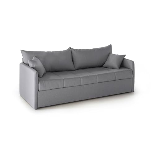 Talamo Italia - 3-Sitzer Schlafsofa Uberta, Schlafsofa fürs Wohnzimmer, gepolstert, abnehmbar, 100% Made in Italy-Qualität, 205x86 h80 cm, Grau Talamo Italia - 3-Sitzer Schlafsofa Uberta, Schlafsofa fürs Wohnzimmer, gepolstert, abnehmbar, 100% Made in Italy-Qualität, 205x86 h80 cm, Grau