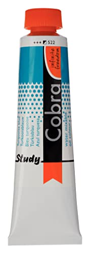 Cobra Talens Study wasservermalbare Ölfarbe, 40 ml, 522 Türkisblau von Cobra
