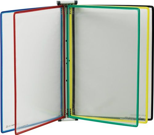 Tarifold Wandhalter (10 Sichttafeln farbig sortiert / mit Drahtrahmen, kunststoffummantelt) - 414609 von Tarifold