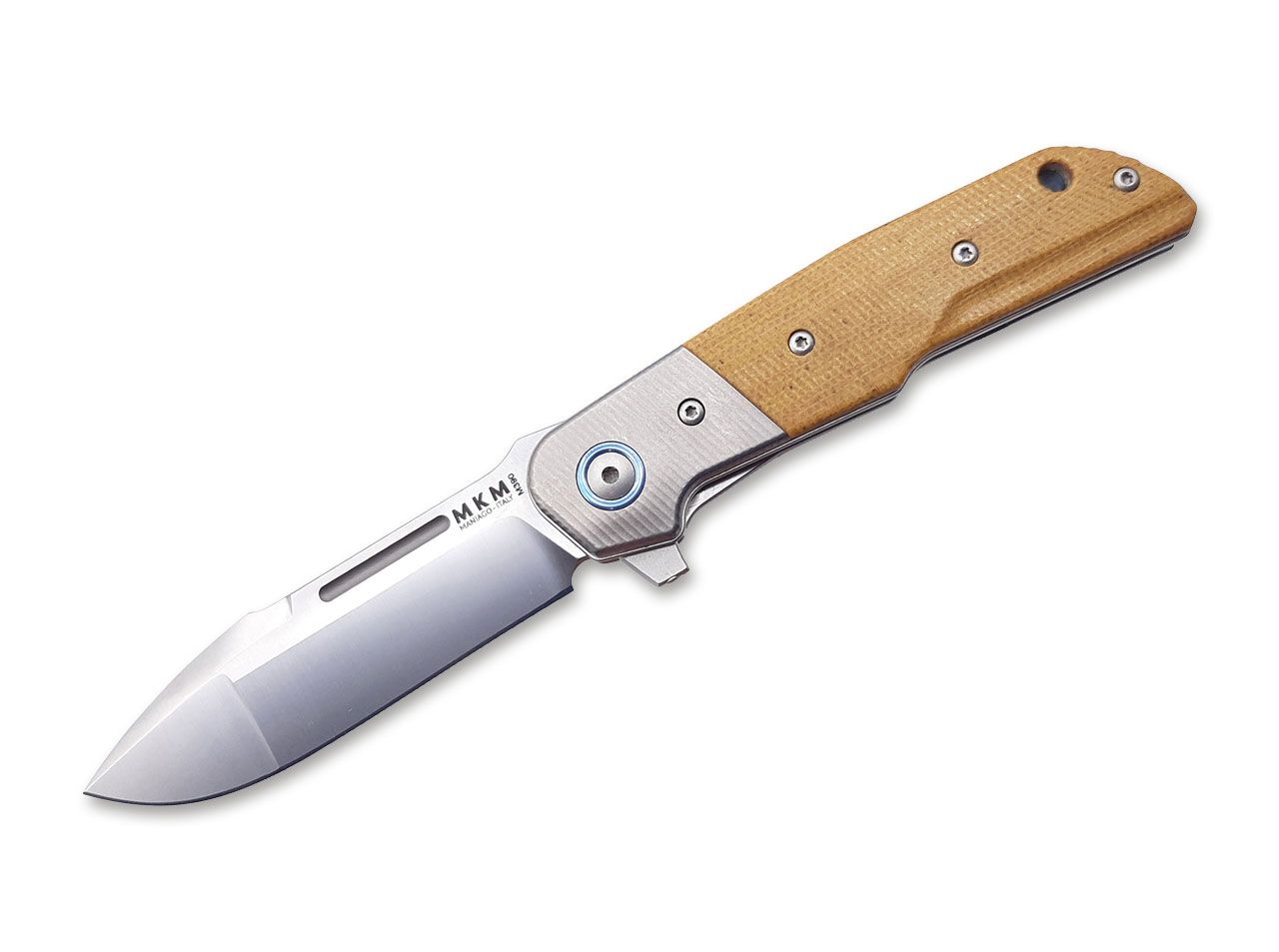 Taschenmesser Clap Micarta Brown Titanium Bolster von MKM