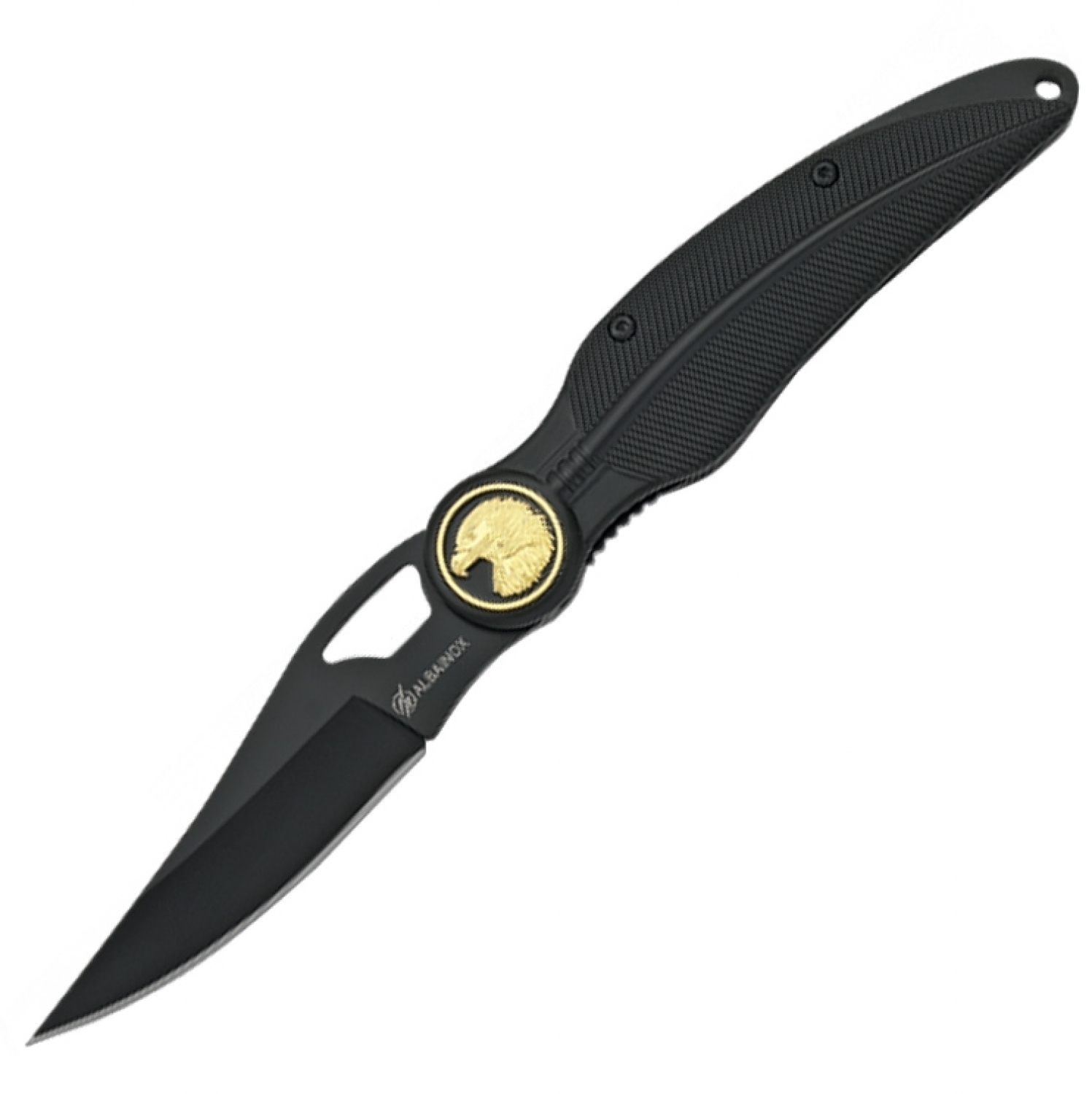 Taschenmesser "schwarze Feder" mit Adler und Clip von Martinez Albainox