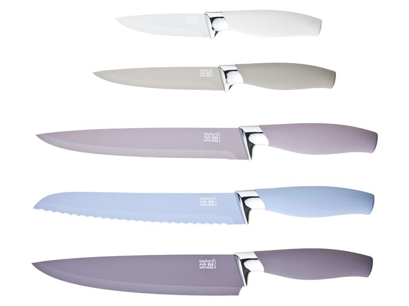 Taylor´s Eye Witness, 5-teiliges Küchenmesser-Set Brooklyn, rostfreier Stahl beschichtet, Soft-Grip, Messerblock Taylor´s Eye Witness, 5-teiliges Küchenmesser-Set Brooklyn, rostfreier Stahl beschichtet, Soft-Grip, Messerblock von Taylor's Eye Witness