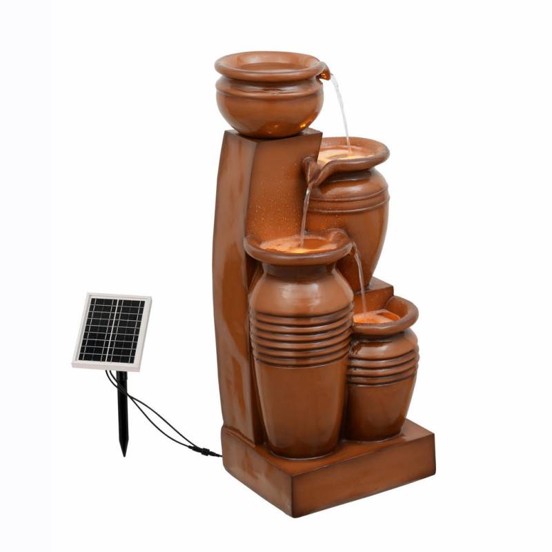 Teamson Home SOLAR-GARTENBRUNNEN Braun