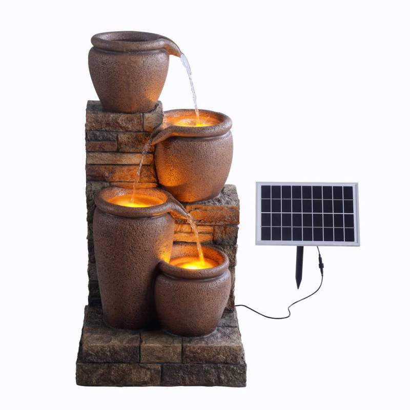 Teamson Home SOLAR-GARTENBRUNNEN Braun Teamson Home SOLAR-GARTENBRUNNEN Braun