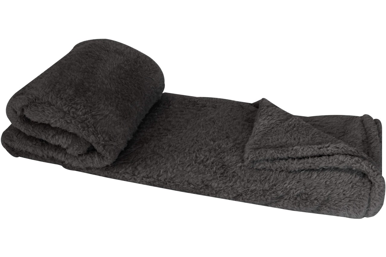 Teddy-Fleece Kuscheldecke grau 150 x 200 cm Wohndecke Sofadecke