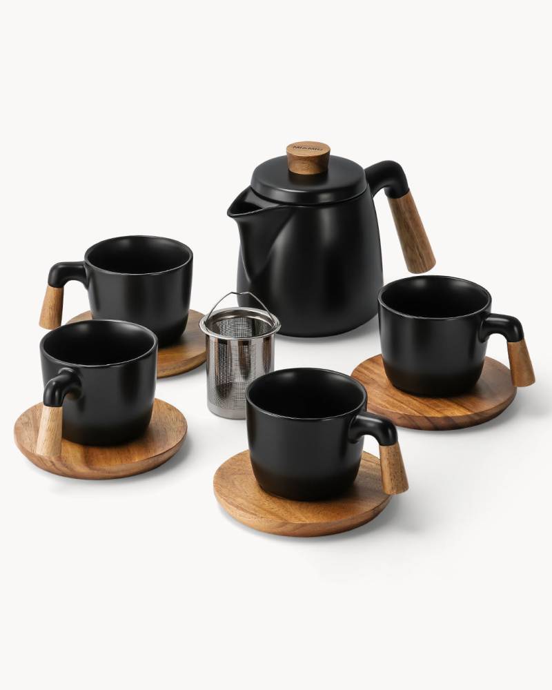 Teekannen Set inkl. 4 Tassen für 4 Personen 1000 ml