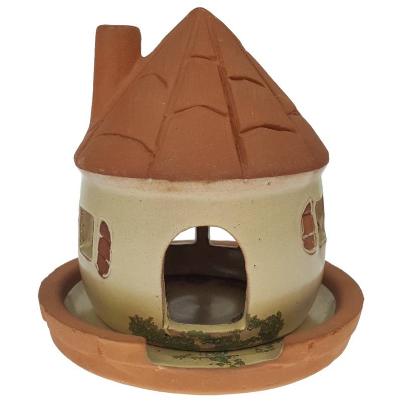 Teelichthaus Dufthaus Lichthaus Leuchthaus Dufthäuschen Keramik H 12,7 cm
