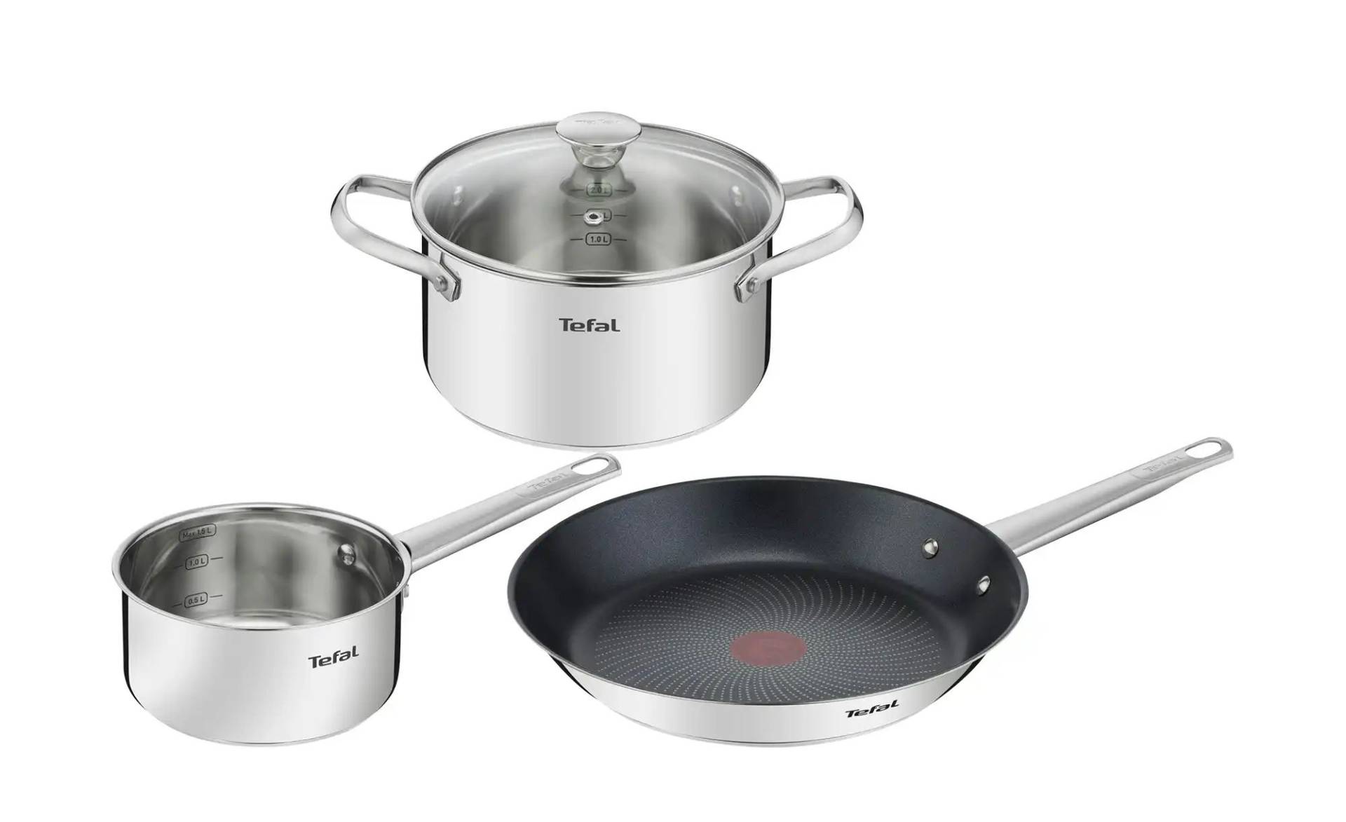 Tefal Kochgeschirrset  Cook Eat ¦ silber ¦ Edelstahl Töpfe & Pfannen & Zubehör > Topf und Pfannen-Sets - Höffner Tefal Kochgeschirrset  Cook Eat ¦ silber ¦ Edelstahl Töpfe & Pfannen & Zubehör > Topf und Pfannen-Sets - Höffner