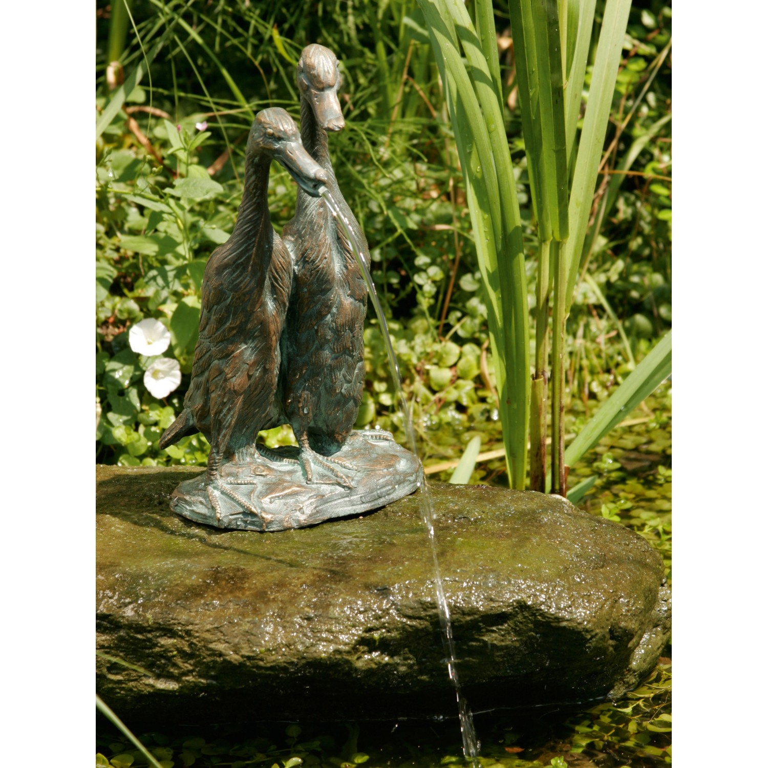 Teichfigur Wasserspeier Laufenten HxBxT 27 x 15 x 16 cm von -