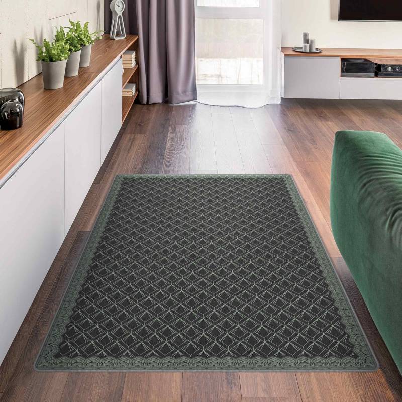 Teppich Art Deco Drachenraute mit Bordüre